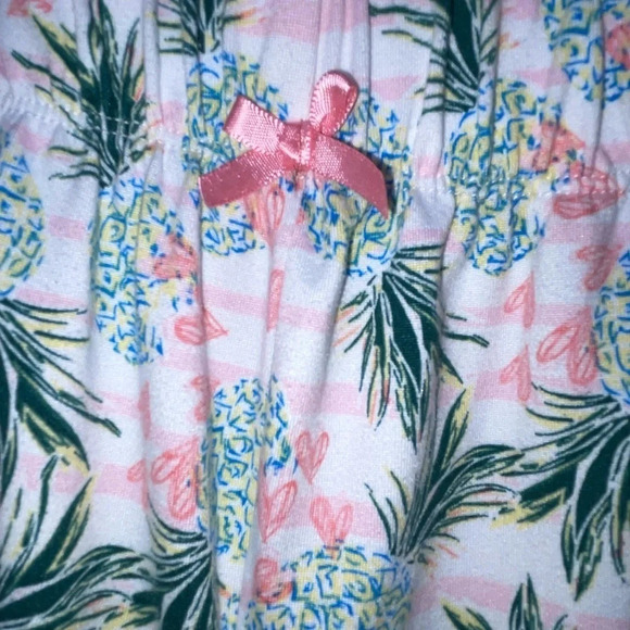 Cynthia Rowley Pineapple Pink Hearts Pajama Set Size 1X Short Sleeve Button Up - Picture 6 of 8